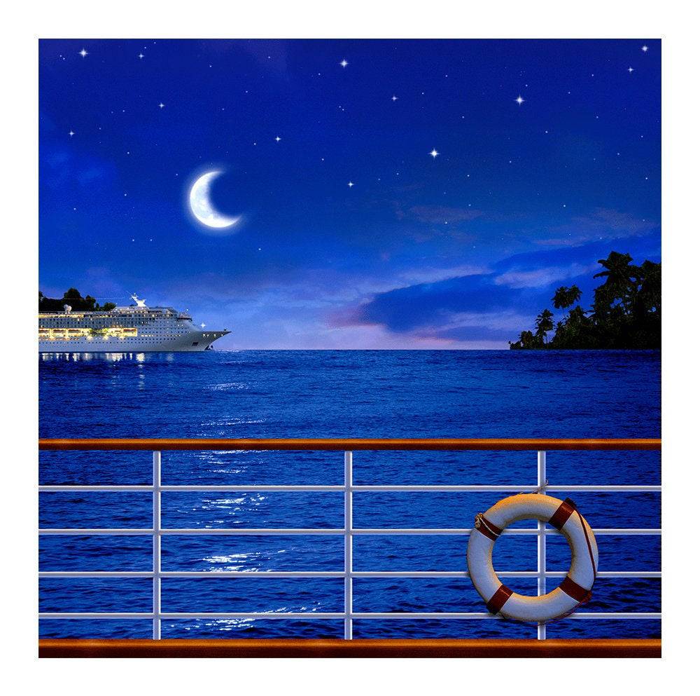 Crescent Moon Cruise Ship Photo Backdrop - Pro 8  x 8  
