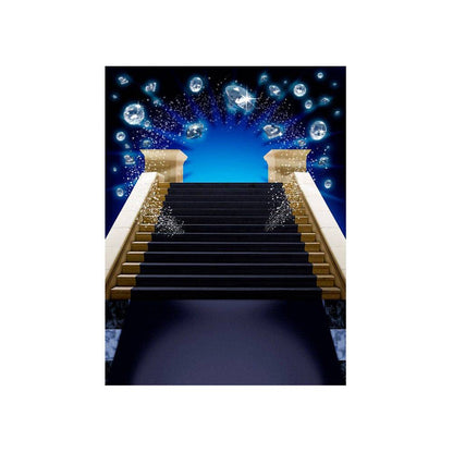 Blue Diamond Staircase Photo Backdrop - Basic 4.4  x 5  