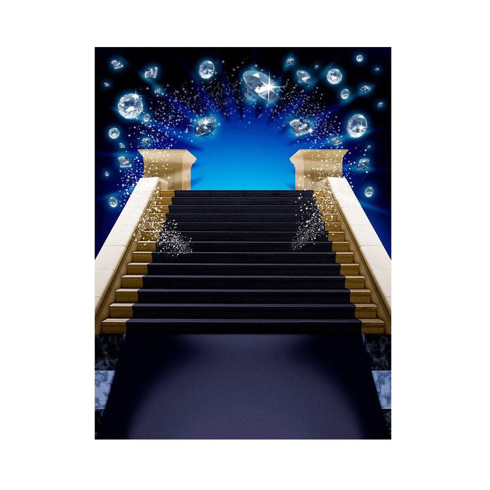 Blue Diamond Staircase Photo Backdrop - Basic 5.5  x 6.5  