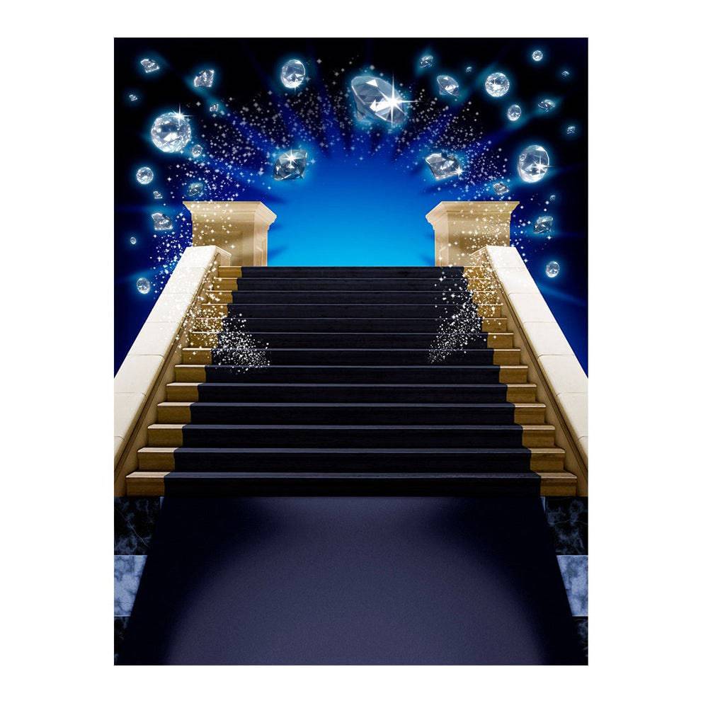 Blue Diamond Staircase Photo Backdrop - Basic 6  x 8  