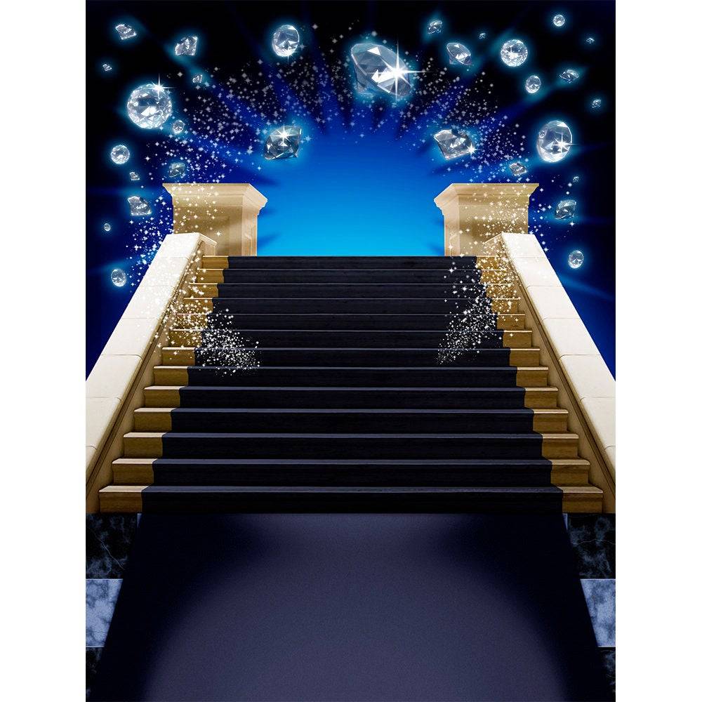 Blue Diamond Staircase Photo Backdrop - Basic 8  x 10  