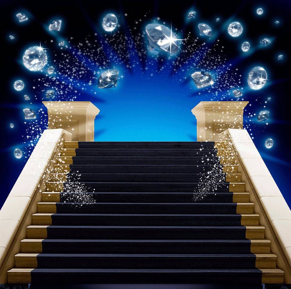 Blue Diamond Staircase Photo Backdrop - Pro 10  x 8  
