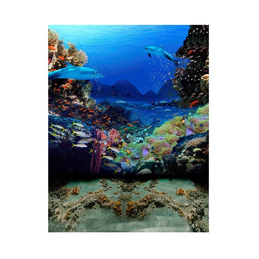 Dolphin Coral Reef Photo Backdrop - Basic 5.5  x 6.5  