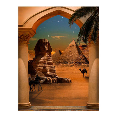Egyptian Pharaoh Giza Pyramid and Sphinx Photo Backdrop - Basic 6 x 8