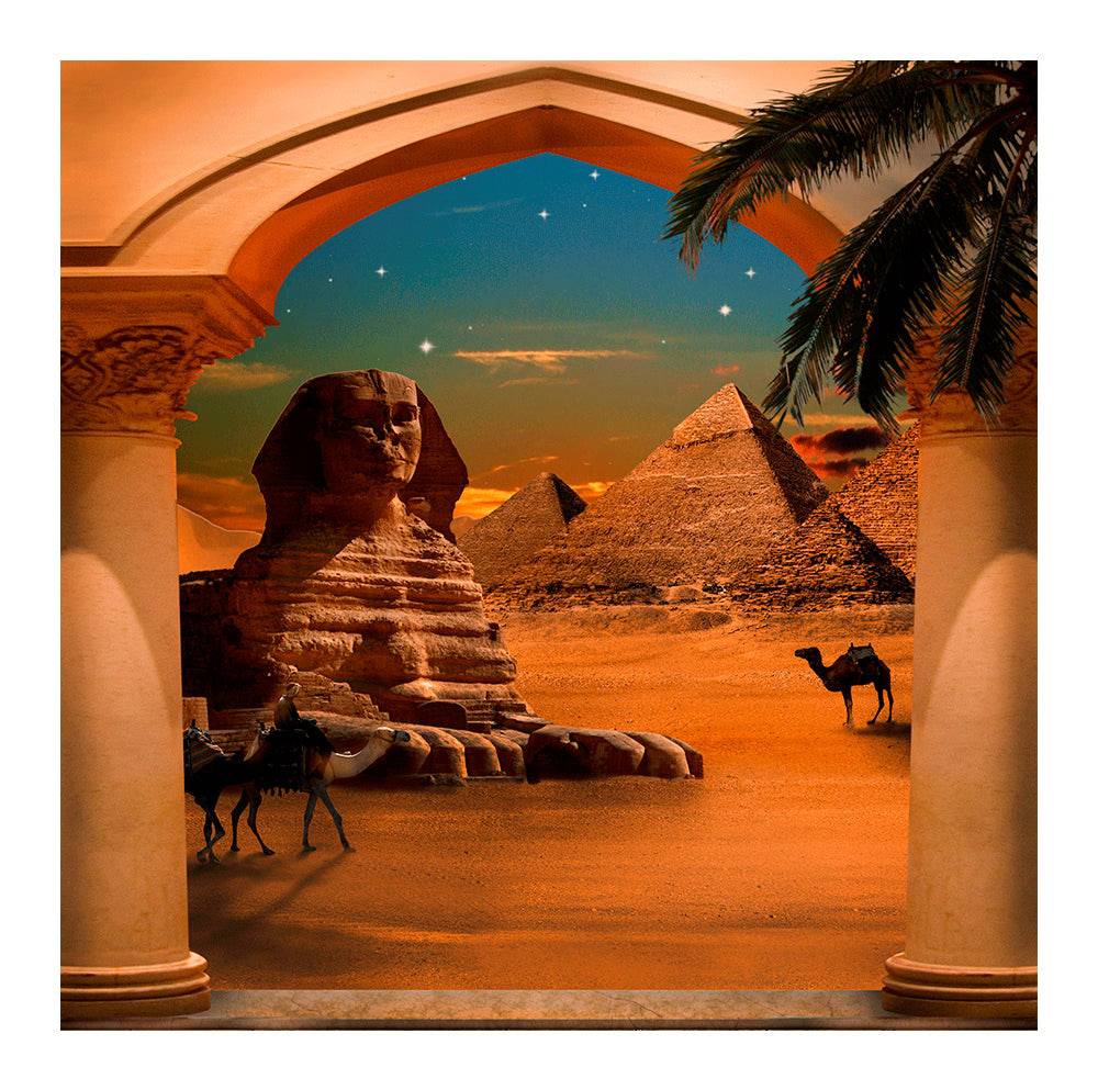 Egyptian Pharaoh Giza Pyramid and Sphinx Photo Backdrop - Basic 8 x 8