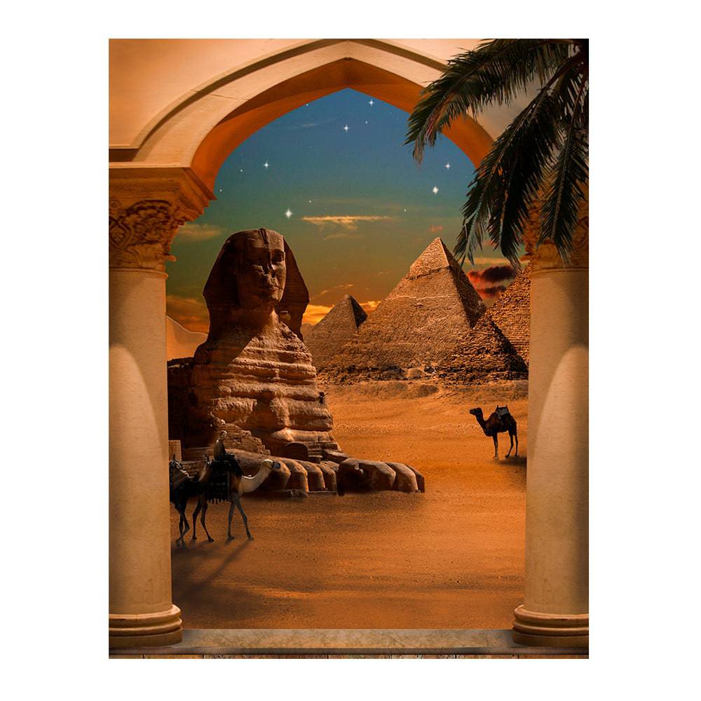 Egyptian Pharaoh Giza Pyramid and Sphinx Photo Backdrop