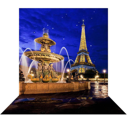 Gold Eiffel Tower Sparkle Paris Backdrop for Photography LV-1210