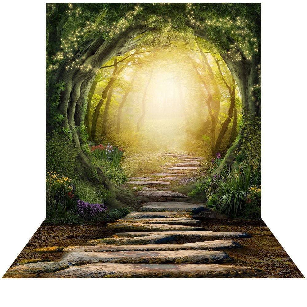 Enchanted Forest Pathway Photo Backdrop - Basic 16  x 8  