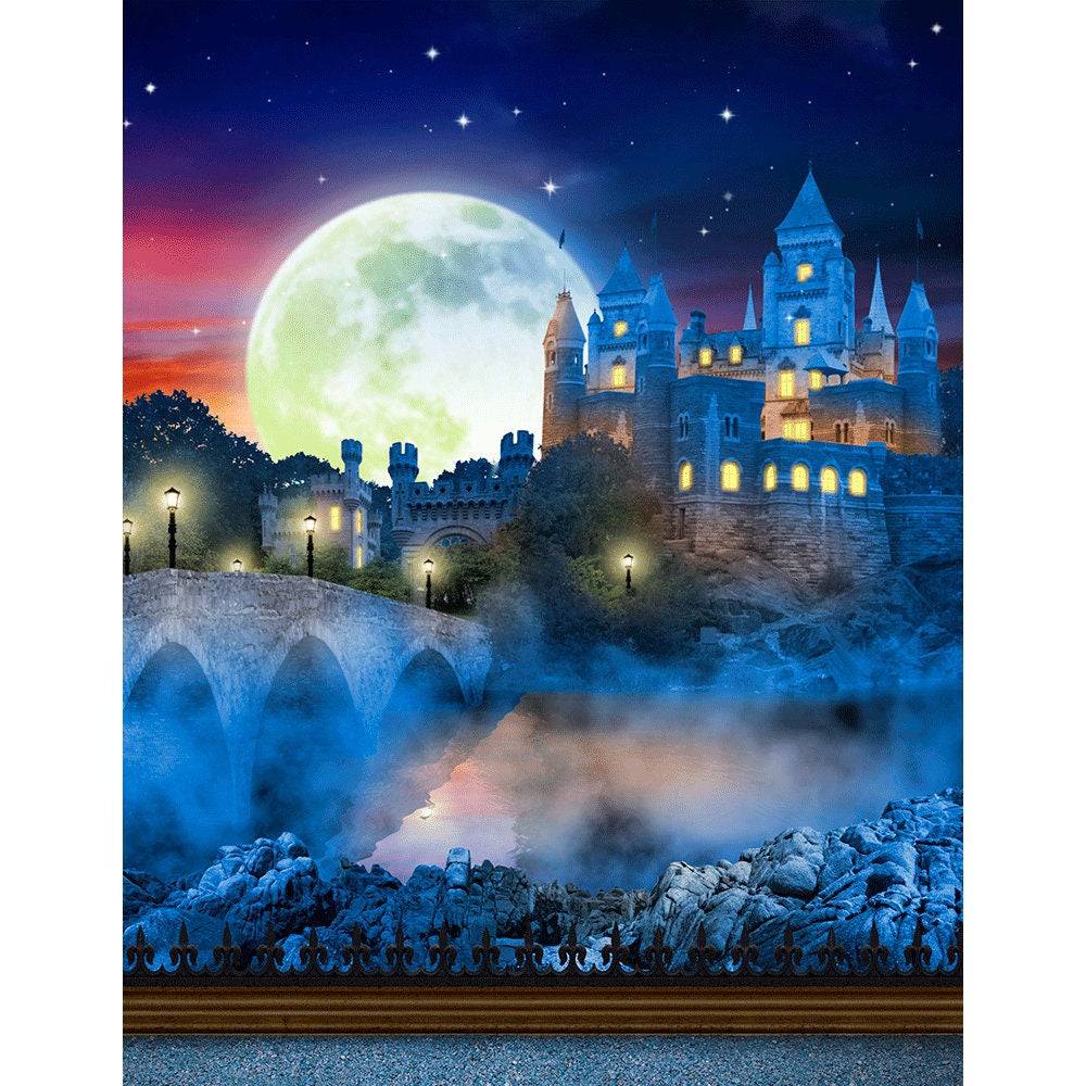 Colorful Enchanted Kingdom Castle Photo Backdrop - Pro 8  x 10  