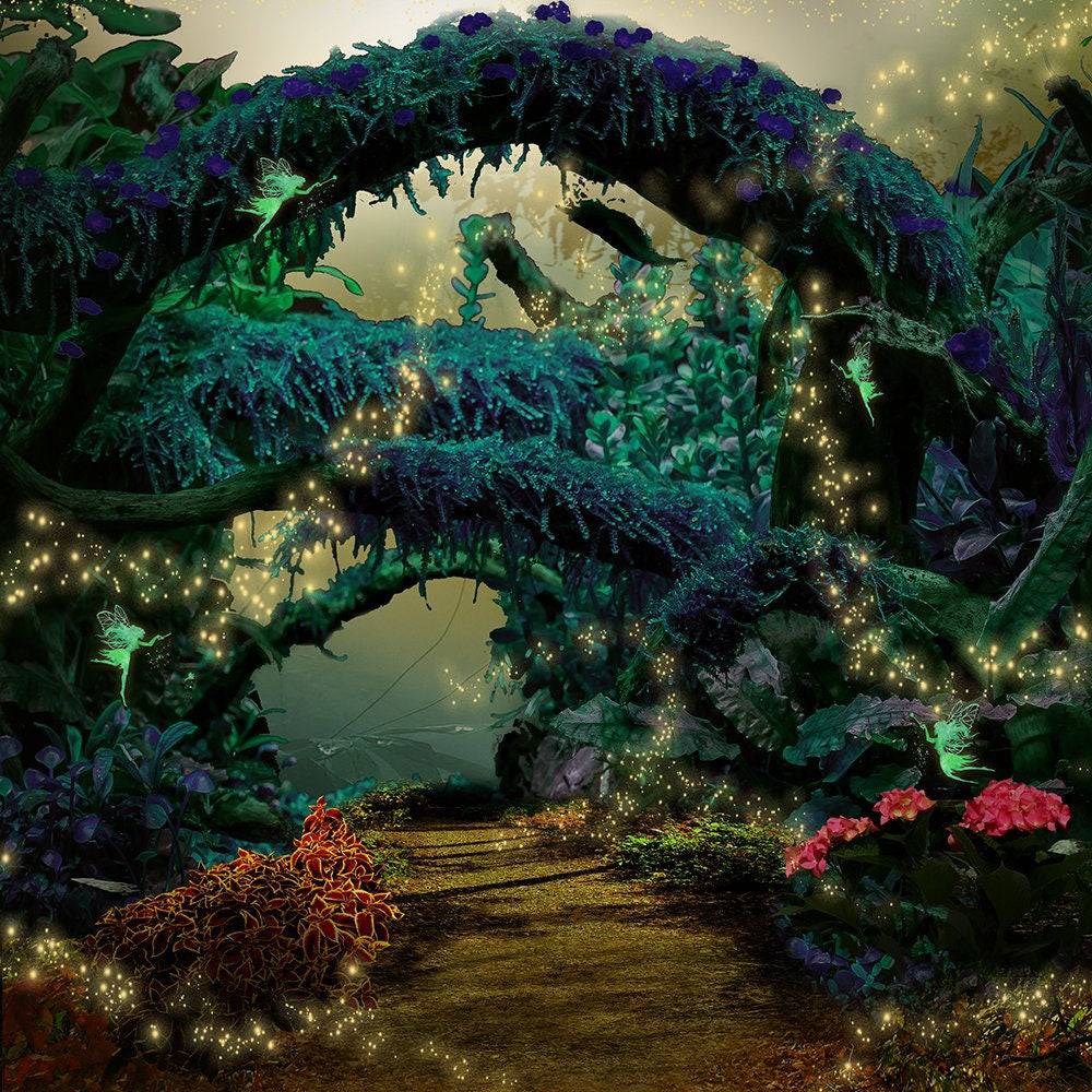 Enchanted Woods Fairy Trail Photography Background - Pro 10  x 10  