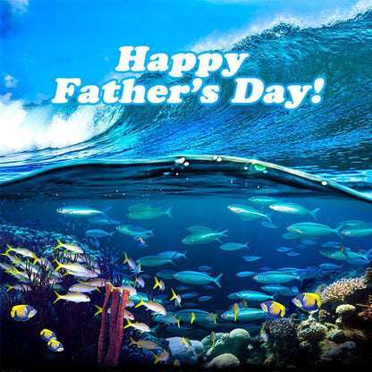 Customized Fathers Day Under The Sea Photo Backdrop - Basic 10  x 8  