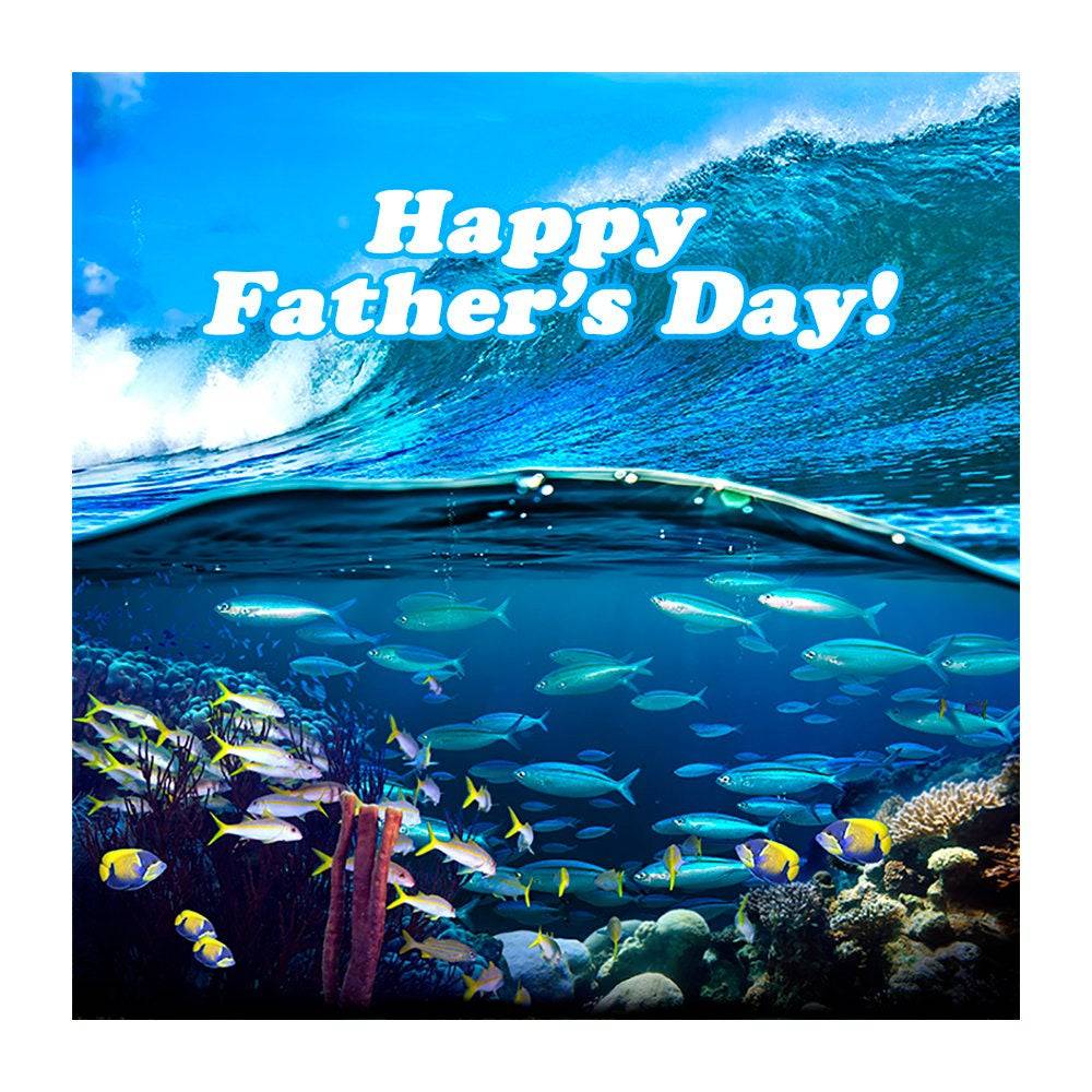 Customized Fathers Day Under The Sea Photo Backdrop - Basic 8  x 8  