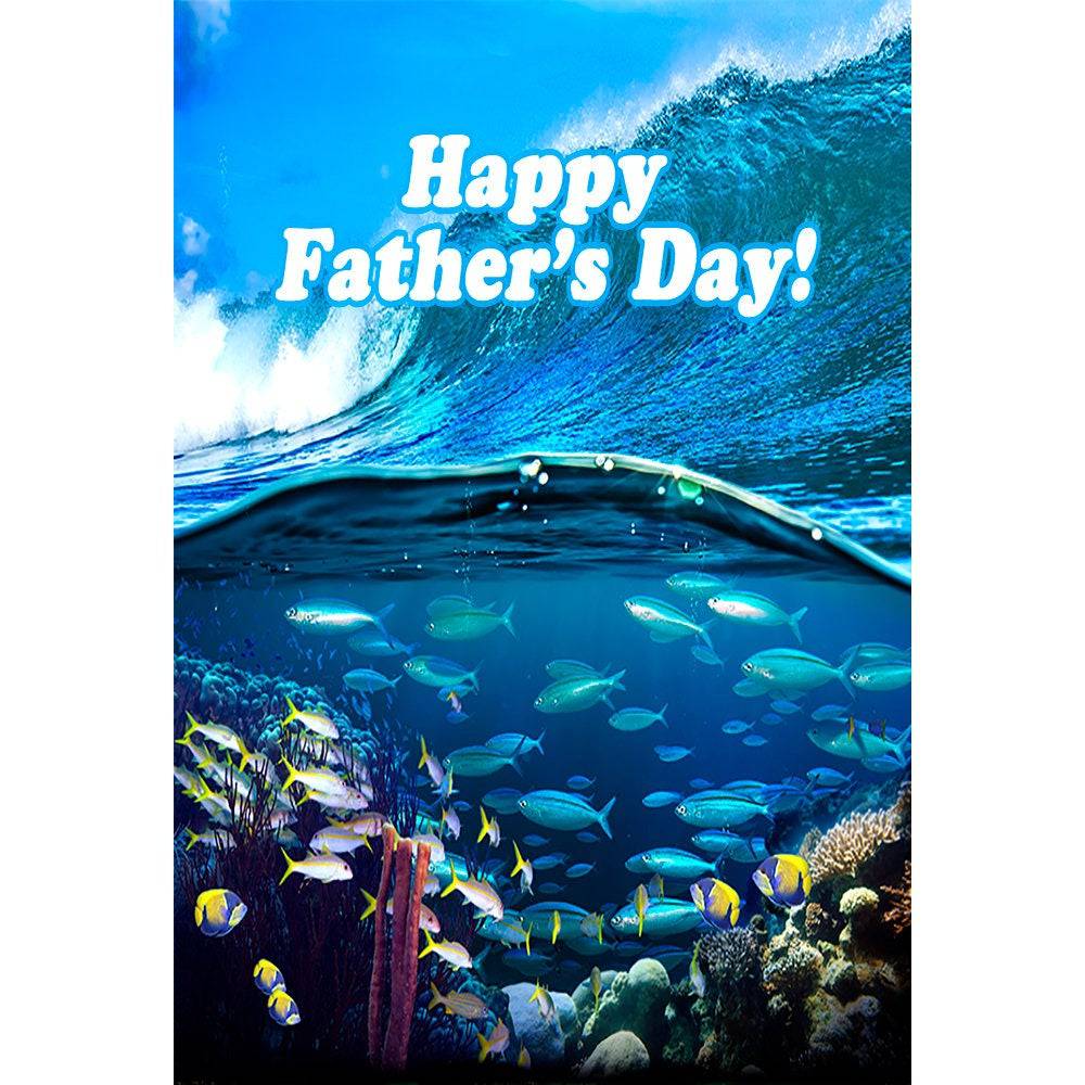 Customized Fathers Day Under The Sea Photo Backdrop - Pro 8  x 10  