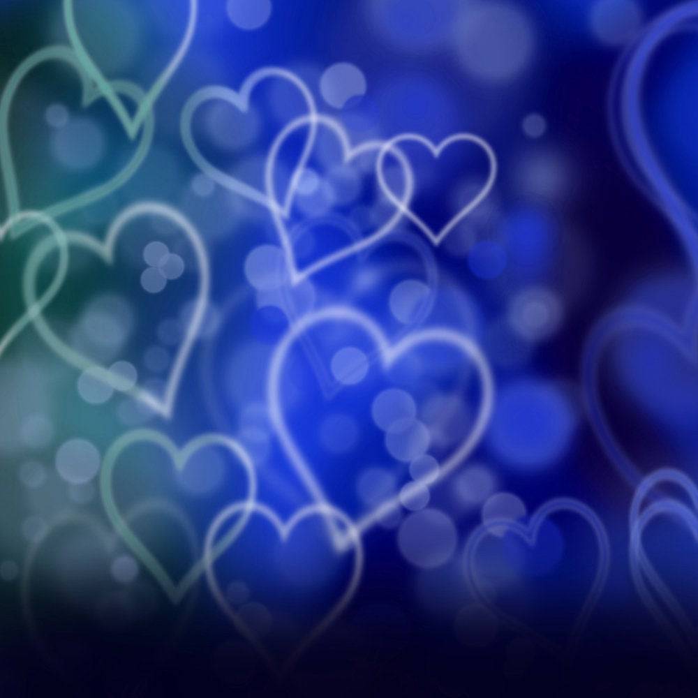 Romantic Blue Floating Hearts Photo Booth Background - Basic 10  x 8  
