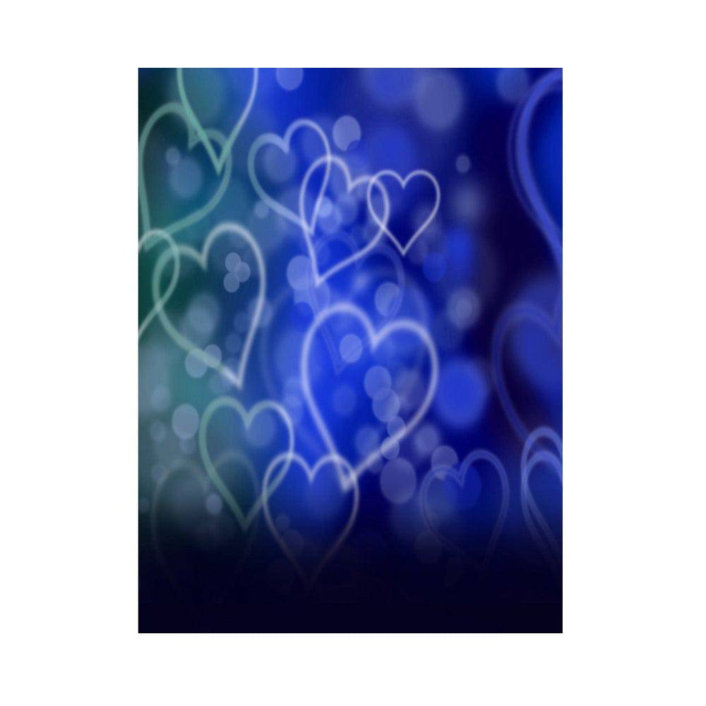Romantic Blue Floating Hearts Photo Booth Background - Basic 5.5  x 6.5  