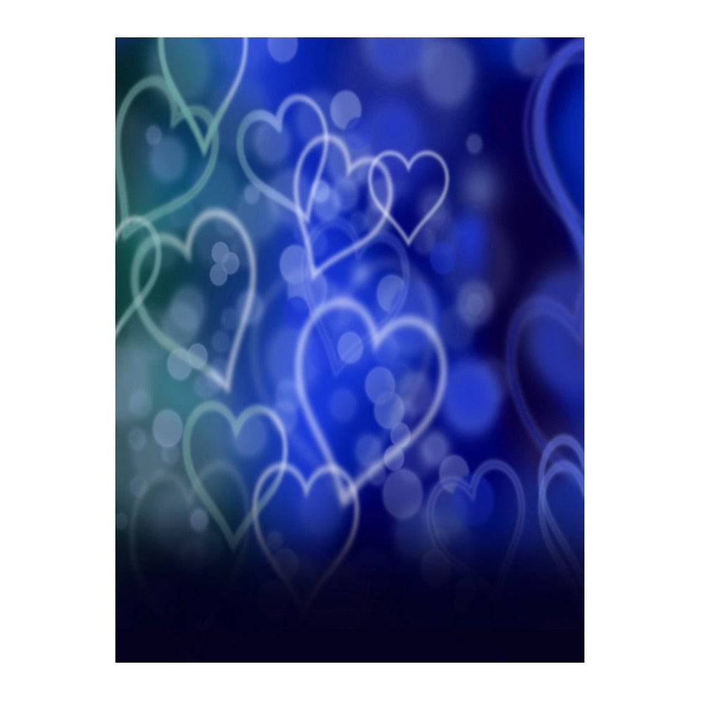 Romantic Blue Floating Hearts Photo Booth Background - Basic 6  x 8  