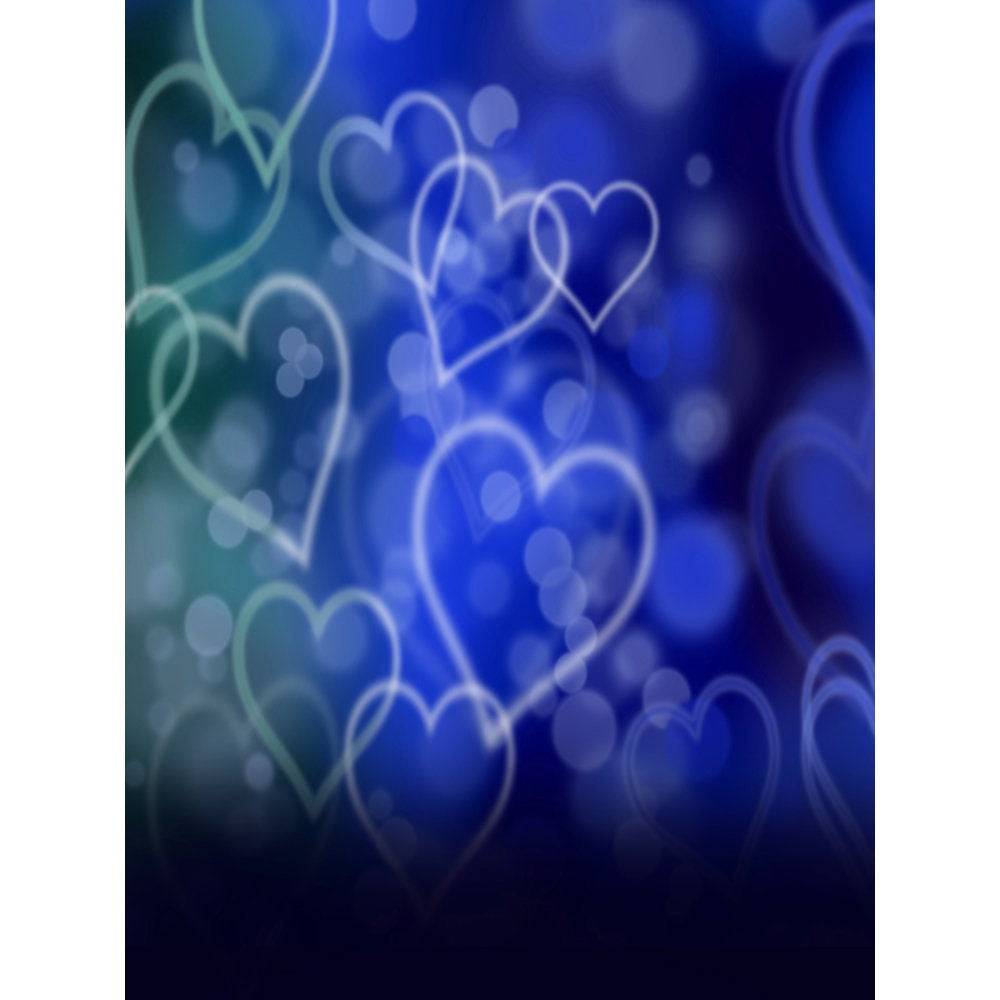 Romantic Blue Floating Hearts Photo Booth Background - Basic 8  x 10  