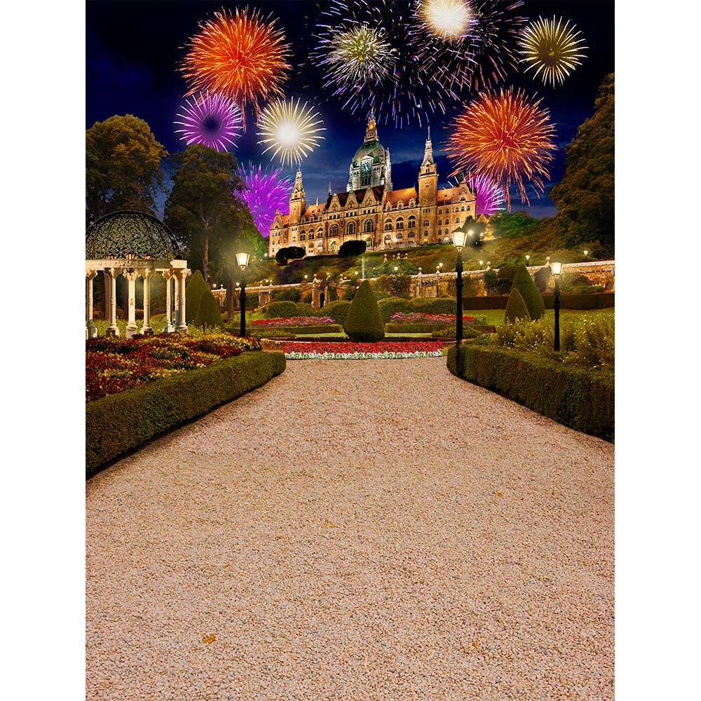 Great Gatsby Garden and Fireworks Photo Backdrop - Basic 4.4  x 5  