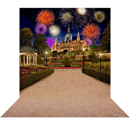 Great Gatsby Garden and Fireworks Photo Backdrop - Basic 8  x 16  