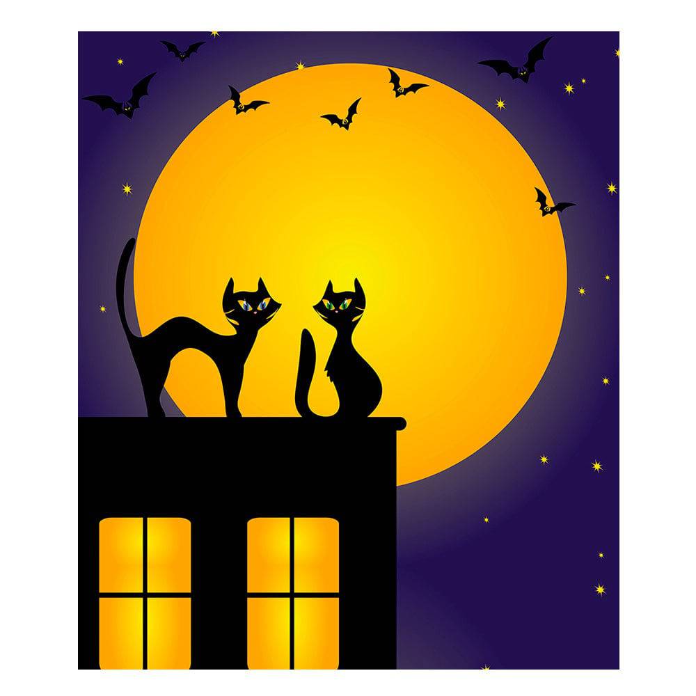 Halloween Black Cat Photography Backdrop - Basic 5.5  x 6.5  