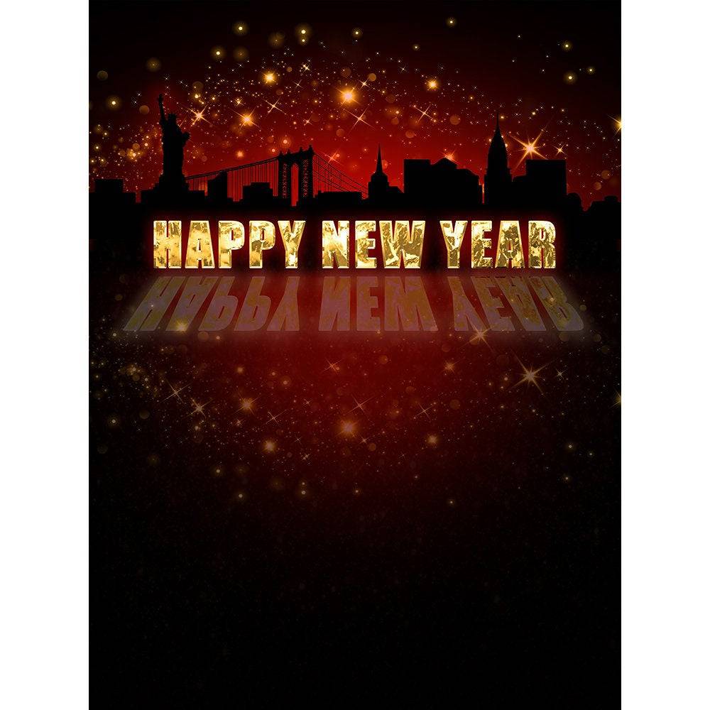 Happy New Year City Skyline Photography Background - Basic 10  x 8  