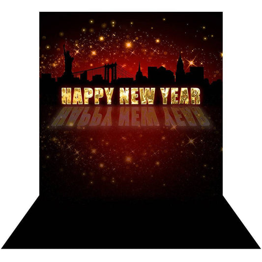 Happy New Year City Skyline Photography Background - Basic 4.4  x 5  