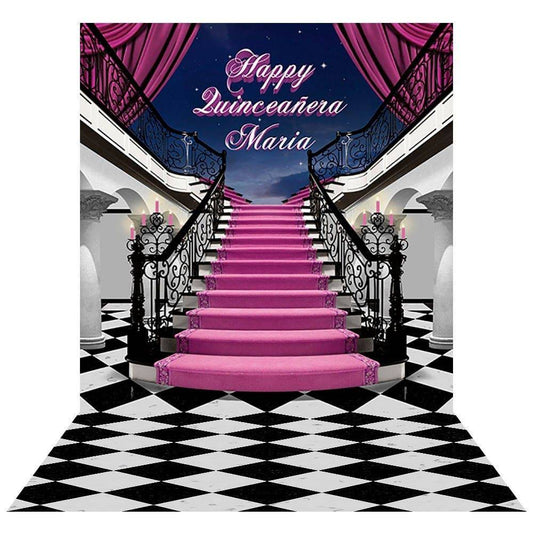 Happy Quinceanera Birthday Photo Backdrop - Basic 8  x 16  