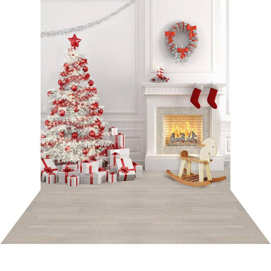 High Key Christmas Photo Backdrop Holiday Background - Basic 8  x 16  