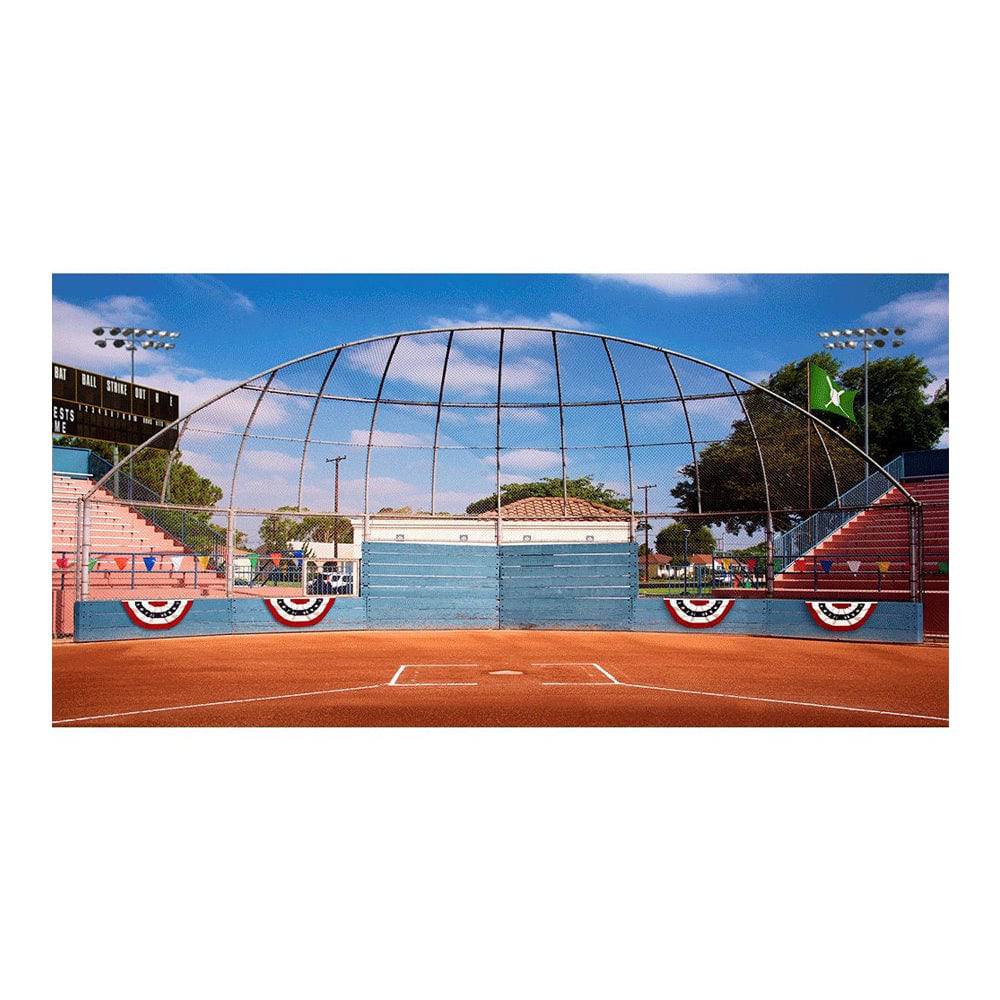 Home Plate Baseball Field Photo Backdrop Backdrop - Pro 16  x 9  