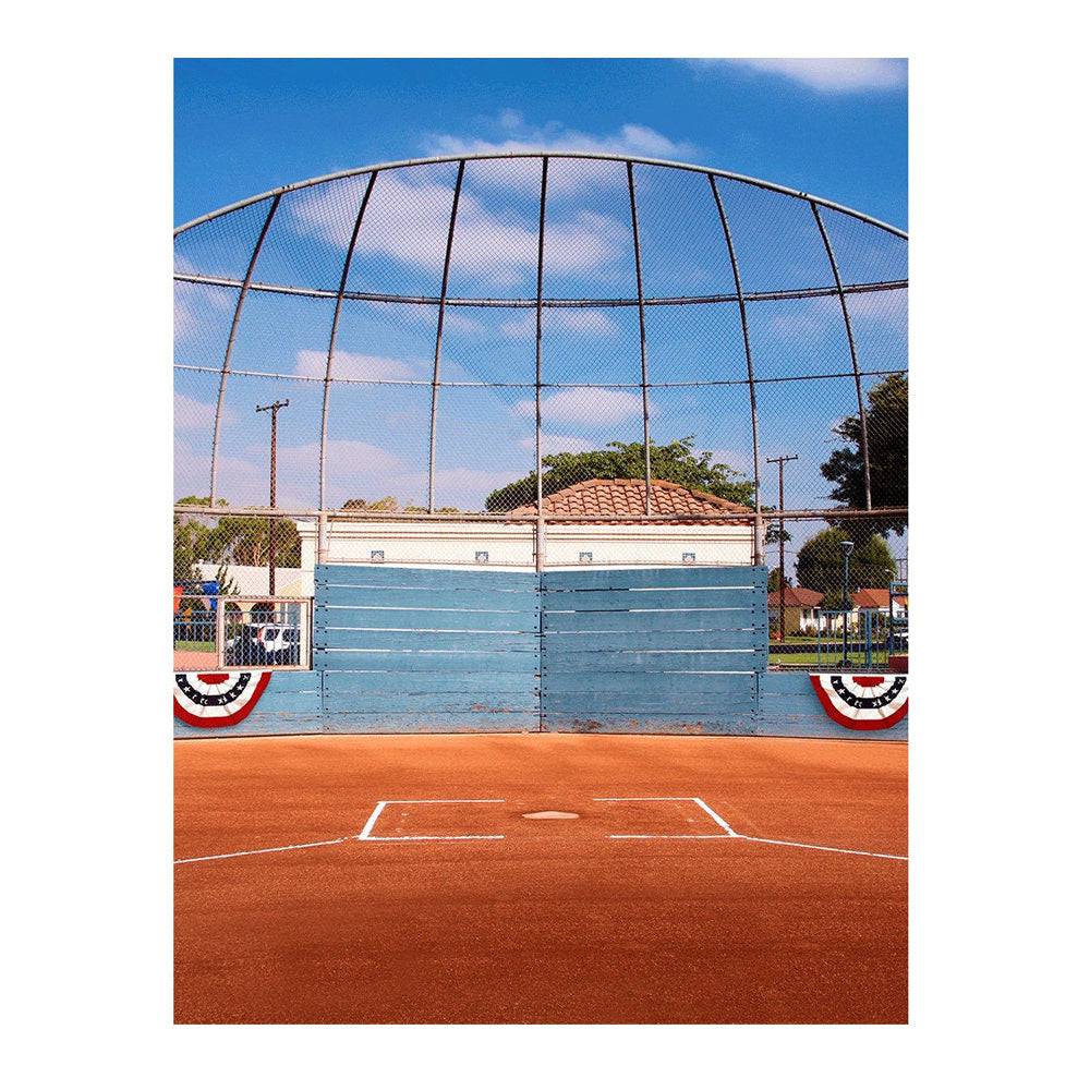 Home Plate Baseball Field Photo Backdrop Backdrop - Pro 6  x 8  
