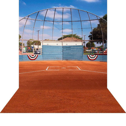 Home Plate Baseball Field Photo Backdrop Backdrop - Pro 9  x 16  