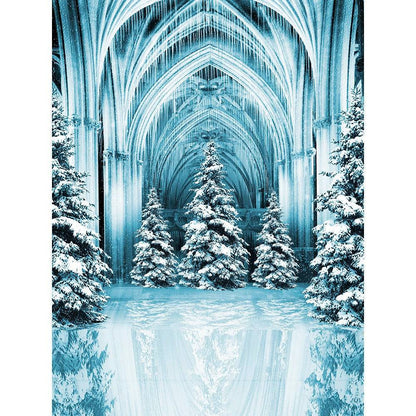 Christmas Ice Palace Photography Backdrop - Basic 8  x 10  