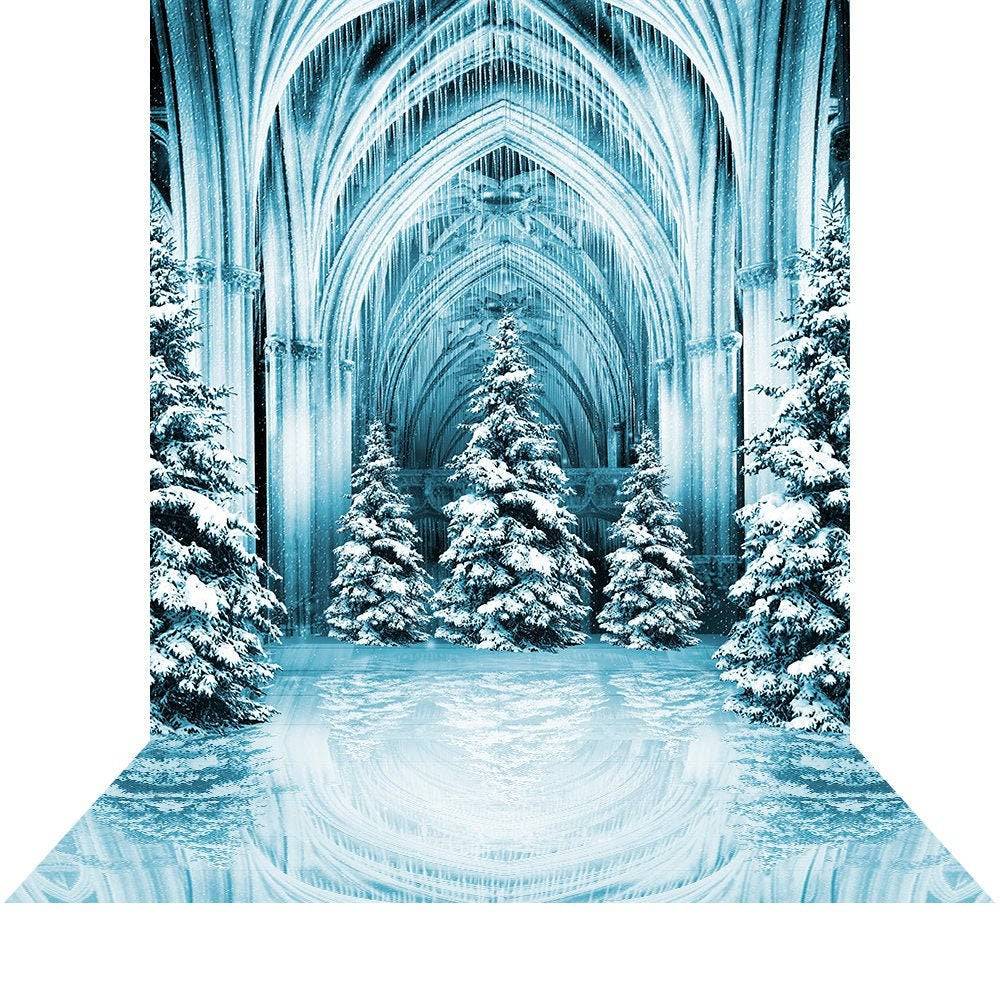 Christmas Ice Palace Photography Backdrop - Basic 8  x 16  