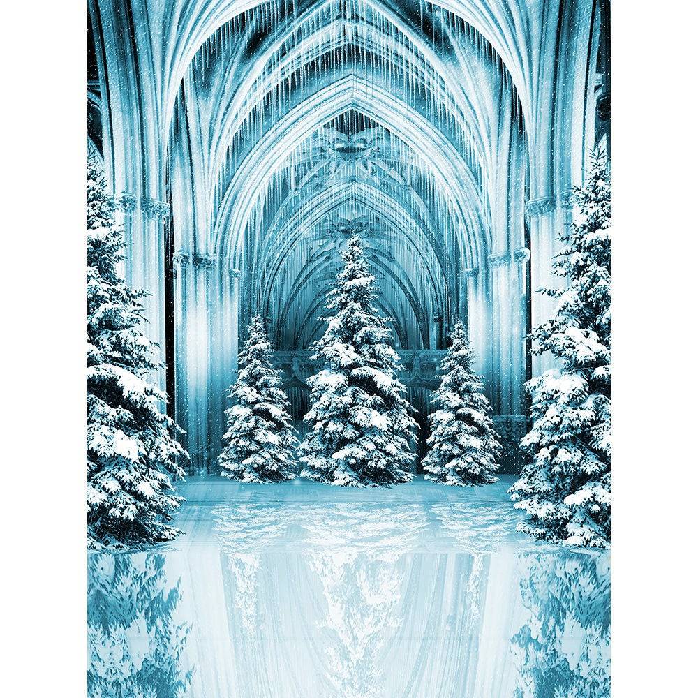 Christmas Ice Palace Photography Backdrop - Pro 8  x 10  