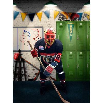 Ice Hockey Locker Room, Sports Photography Backdrop, High School Team Pictures, Party, Game Night Decor, Sports Theme Photo Backdrop - Basic 4.4 x 5