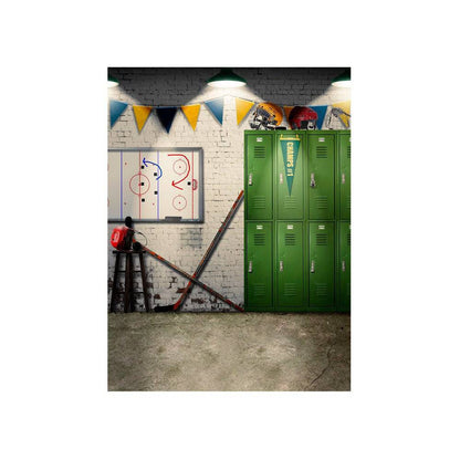 Ice Hockey Locker Room Photo Backdrop - Basic 4.4  x 5  