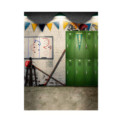 Ice Hockey Locker Room Photo Backdrop - Basic 5.5  x 6.5  