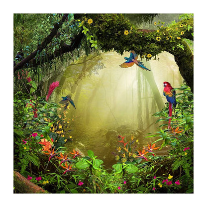 Green Jungle Photo Backdrop - Basic 8  x 8  