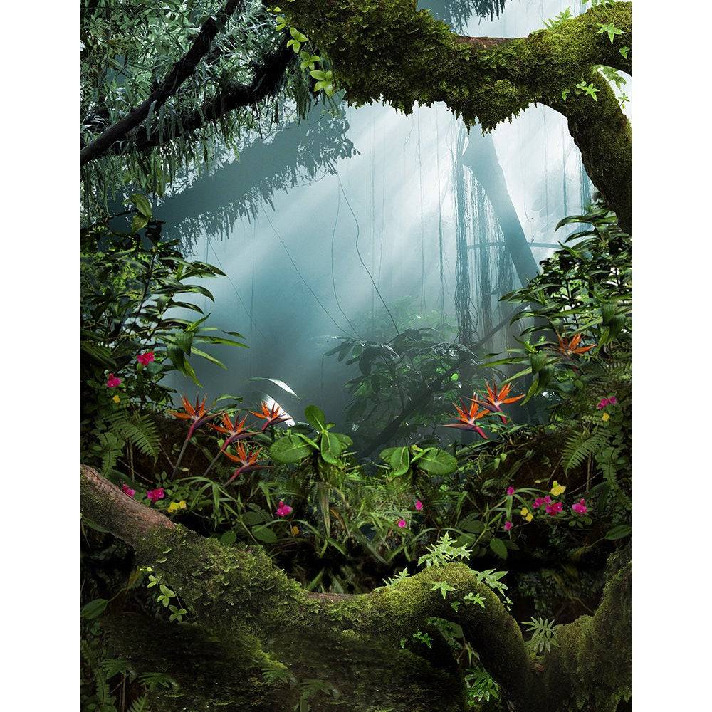 Realistic Jungle Photography Backdrop - Basic 8  x 10  