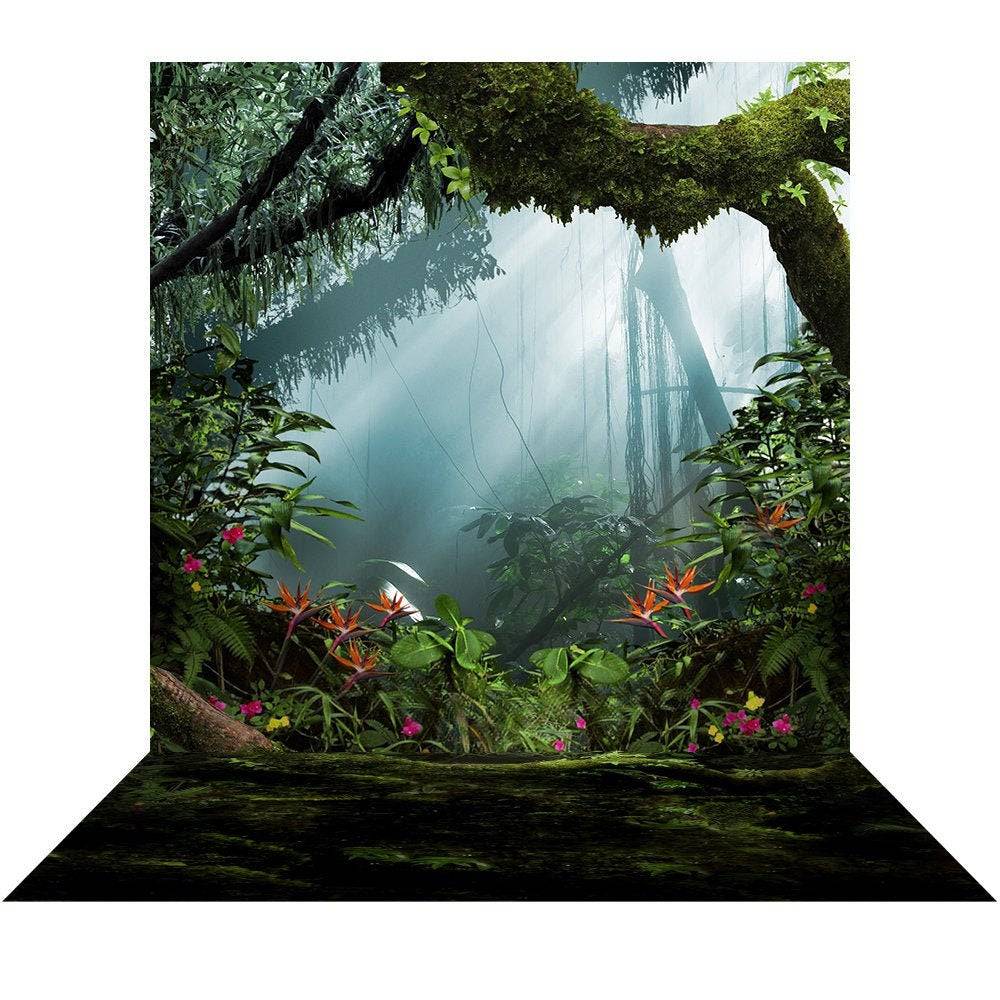 Realistic Jungle Photography Backdrop - Basic 8  x 16  