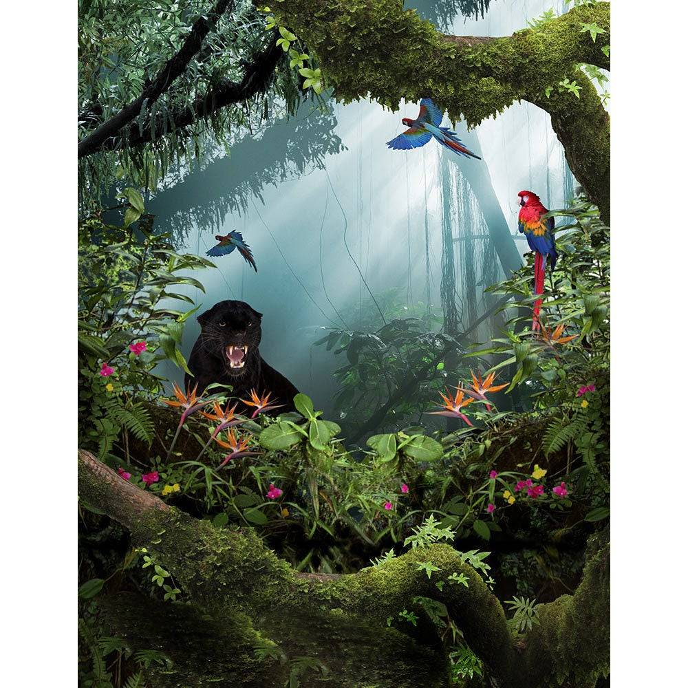 Black Panther Jungle Photo Backdrop - Basic 8  x 10  