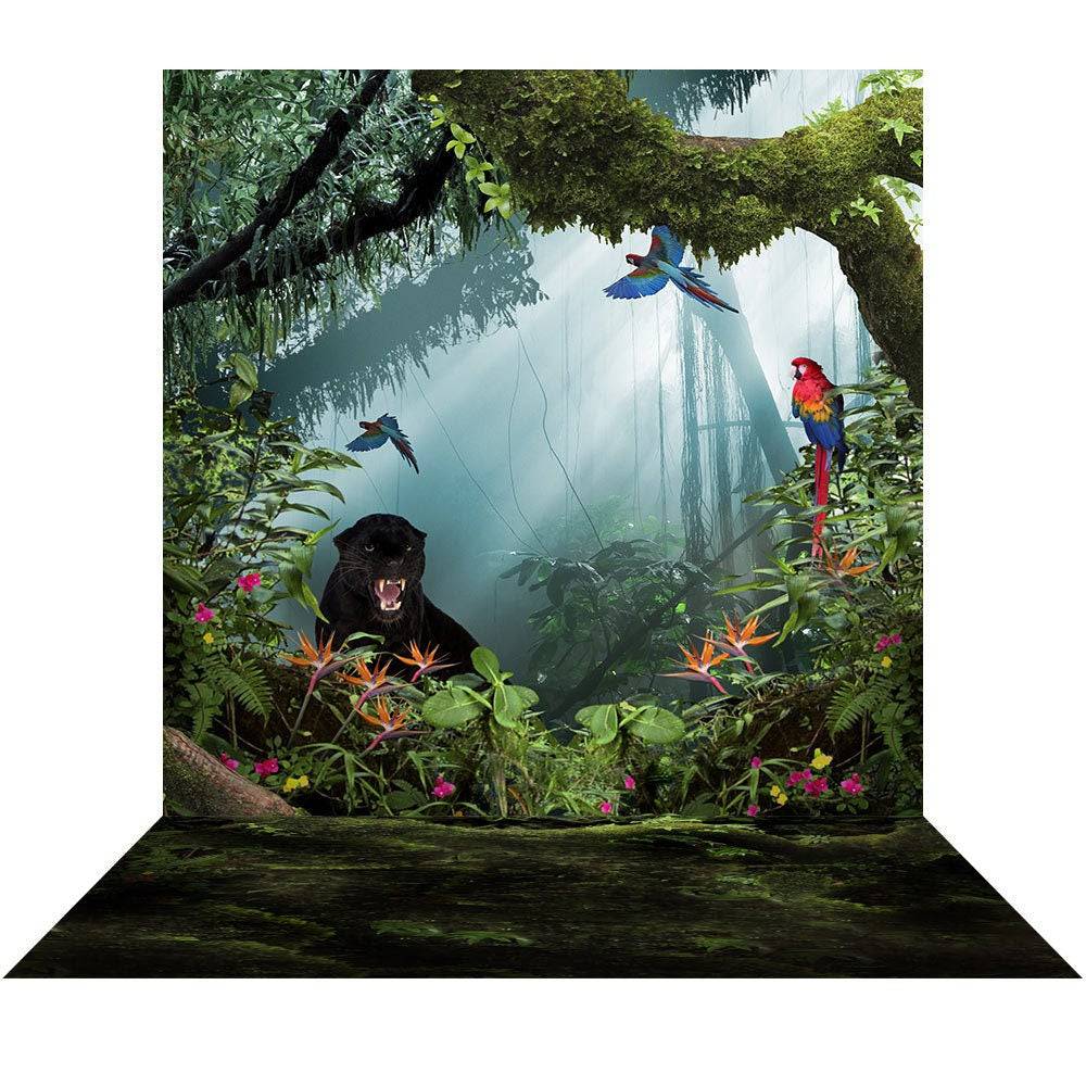 Black Panther Jungle Photo Backdrop - Basic 8  x 16  