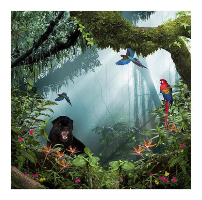 Black Panther Jungle Photo Backdrop - Basic 8  x 8  