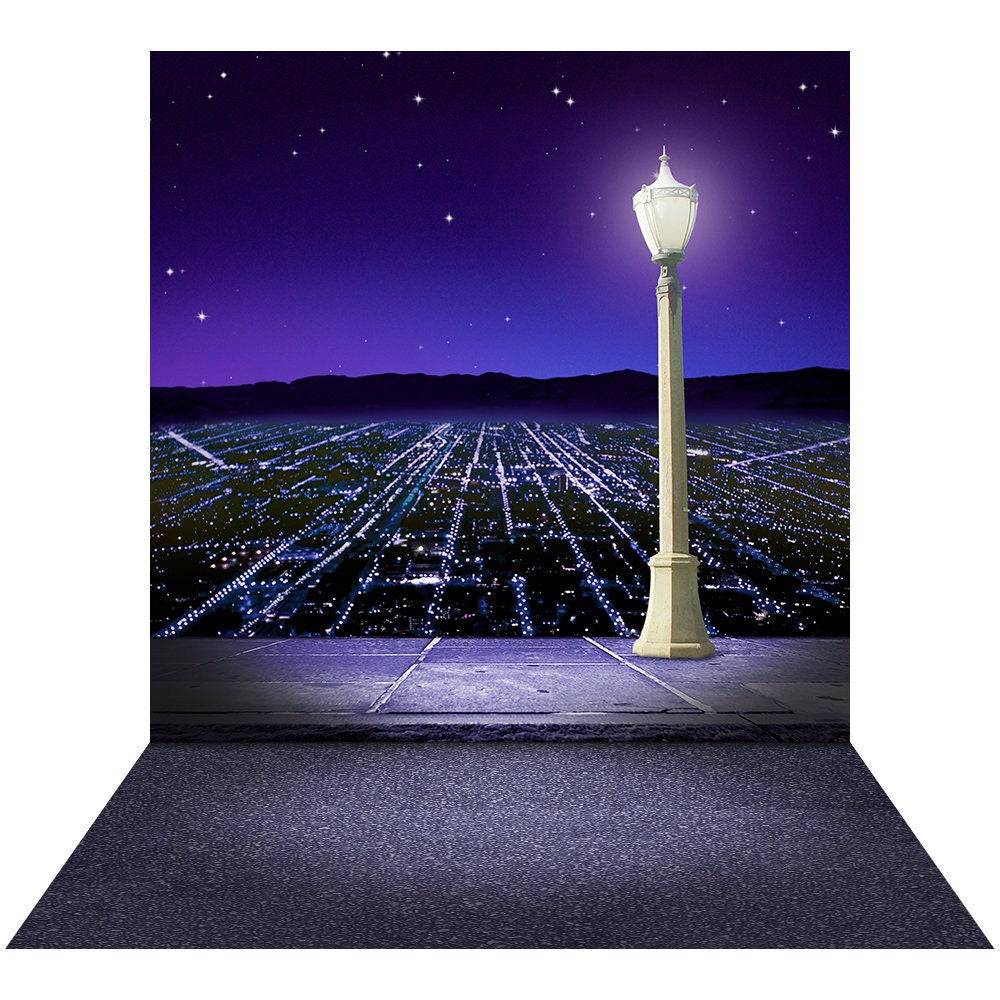 City At Night Photography Backdrop - Basic 8  x 16  