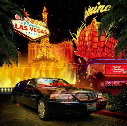 Hot Nights Las Vegas Limousine Photography Backdrop - Basic 10  x 8  