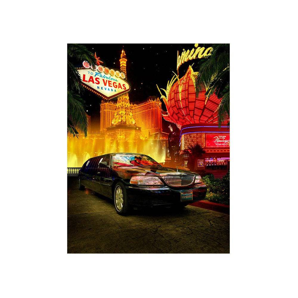 Hot Nights Las Vegas Limousine Photography Backdrop - Basic 4.4  x 5  