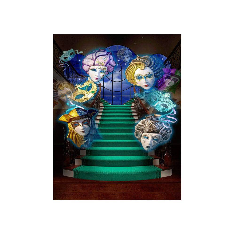 Mardi Gras Masquerade Staircase Photo Backdrop - Basic 4.4  x 5  