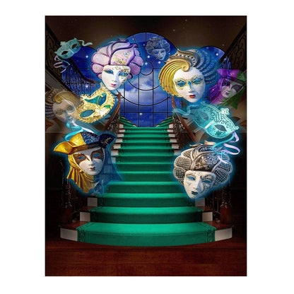 Mardi Gras Masquerade Staircase Photo Backdrop - Basic 6  x 8  