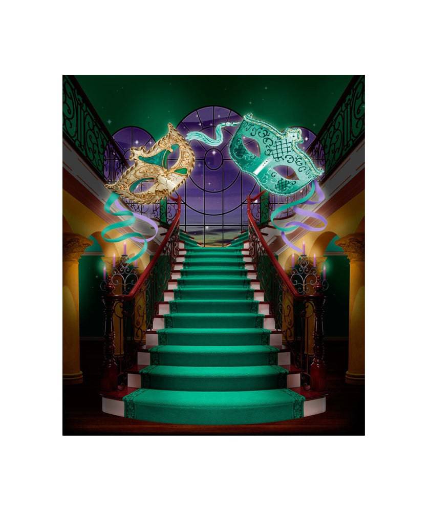 Masquerade Party Staircase Photo Backdrop - Basic 4.4  x 5  