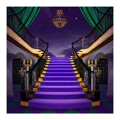 Gold Green Purple Staircase Photography Backdrop - Basic 8  x 8  